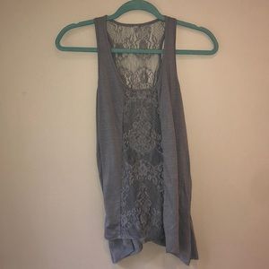 Gray Lace Tank Top